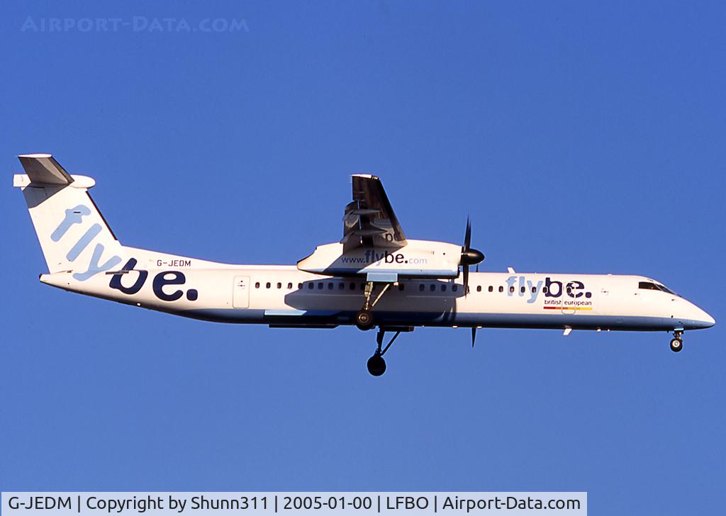 G-JEDM, 2003 De Havilland Canada DHC-8-402Q Dash 8 C/N 4077, Landing rwy 14L... FlyBe c/s with additional British European titles