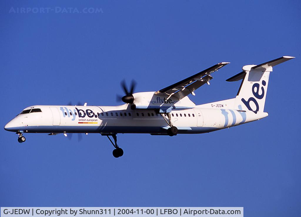 G-JEDW, 2004 De Havilland Canada DHC-8-402Q Dash 8 C/N 4093, Landing rwy 33L in FlyBe c/s with additional British European titles