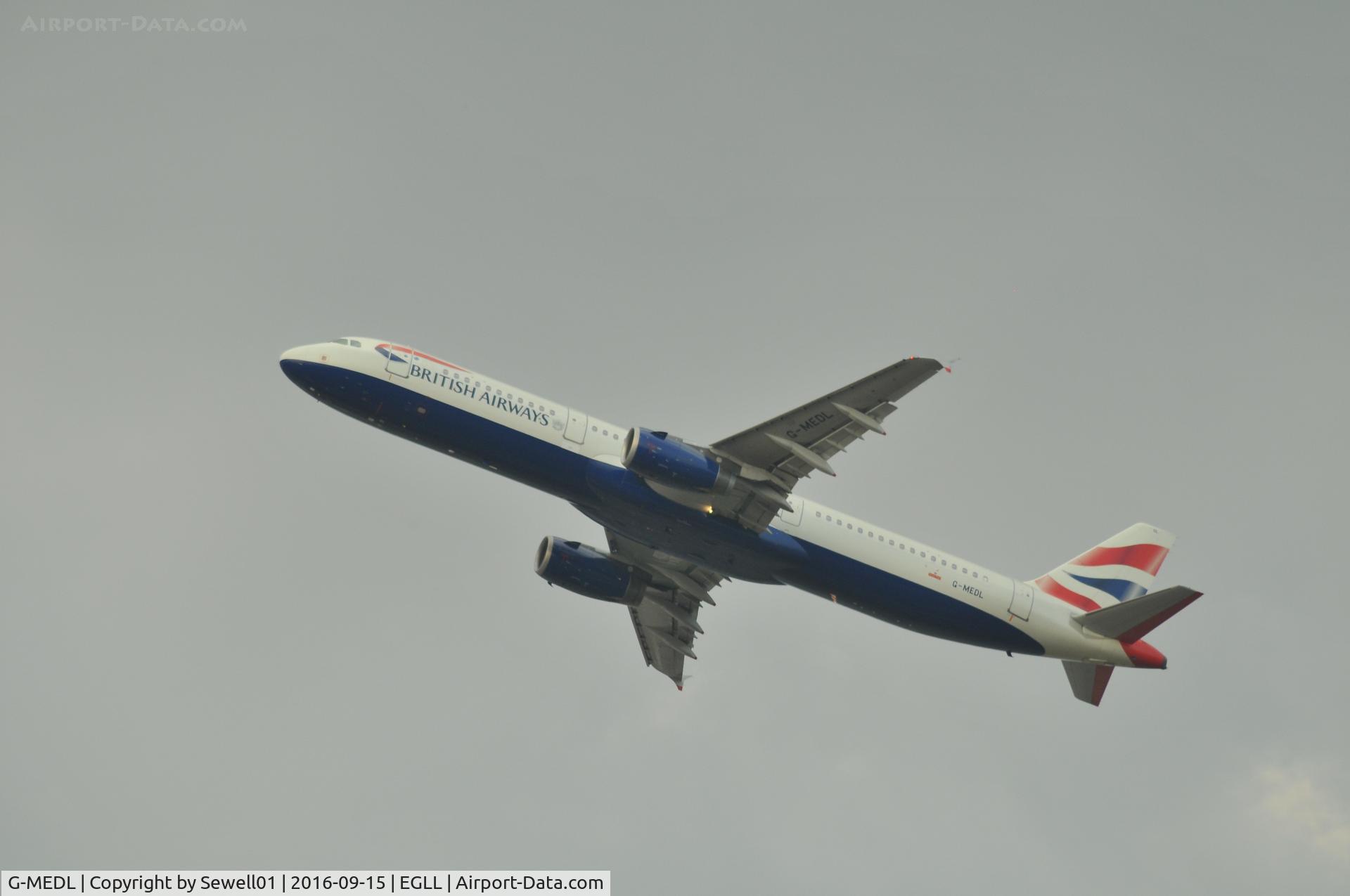 G-MEDL, 2006 Airbus A321-231 C/N 2653, Departing LHR