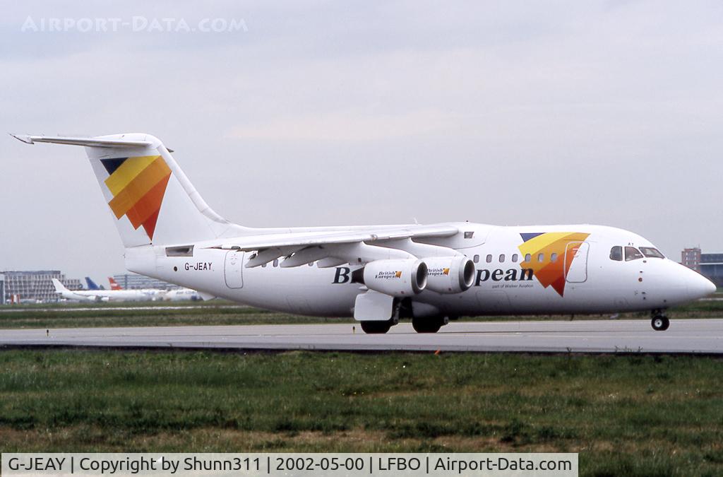 G-JEAY, 1989 British Aerospace BAe.146-200 C/N E2138, Lining up rwy 15L for departure...