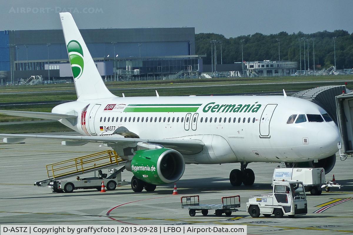 D-ASTZ, 2007 Airbus A319-112 C/N 3019, LFBO from terminal