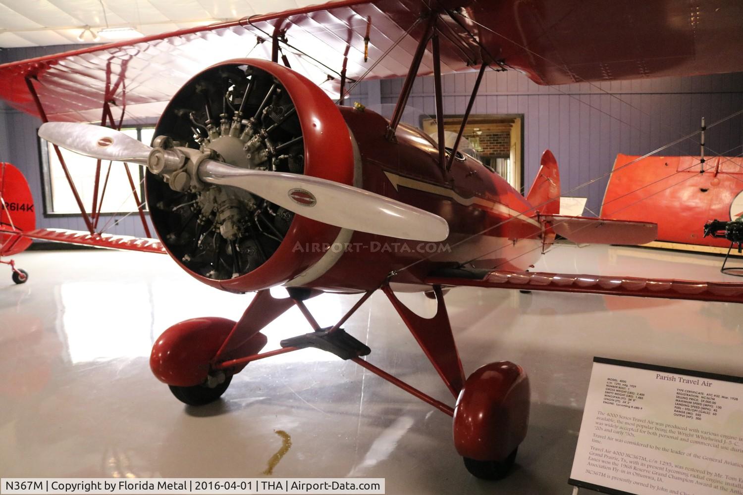N367M, 1929 Curtiss-Wright Travel Air 4000 C/N 1295, Travel Air 4000