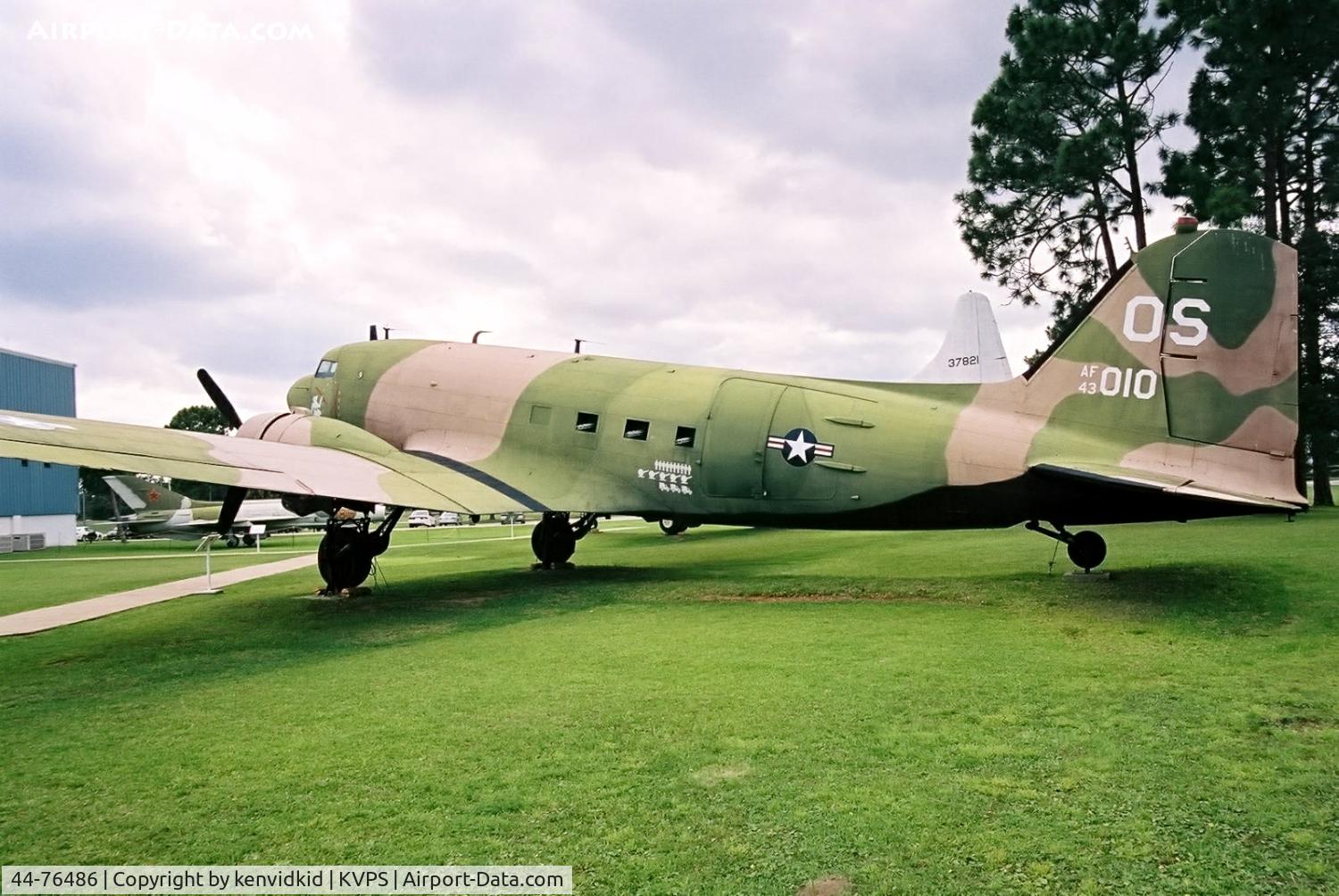 44-76486, 1944 Douglas C-47B-25-DK (R4D-7) Skytrain C/N 16070, At the Eglin Memorial Air Park, wearing false marks as 43-0010.
