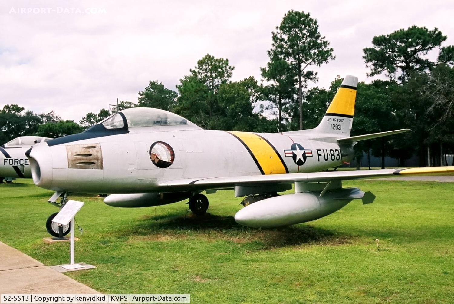 52-5513, 1952 North American F-86F-25-NA Sabre C/N 193-242, At the Eglin Memorial Air Park.