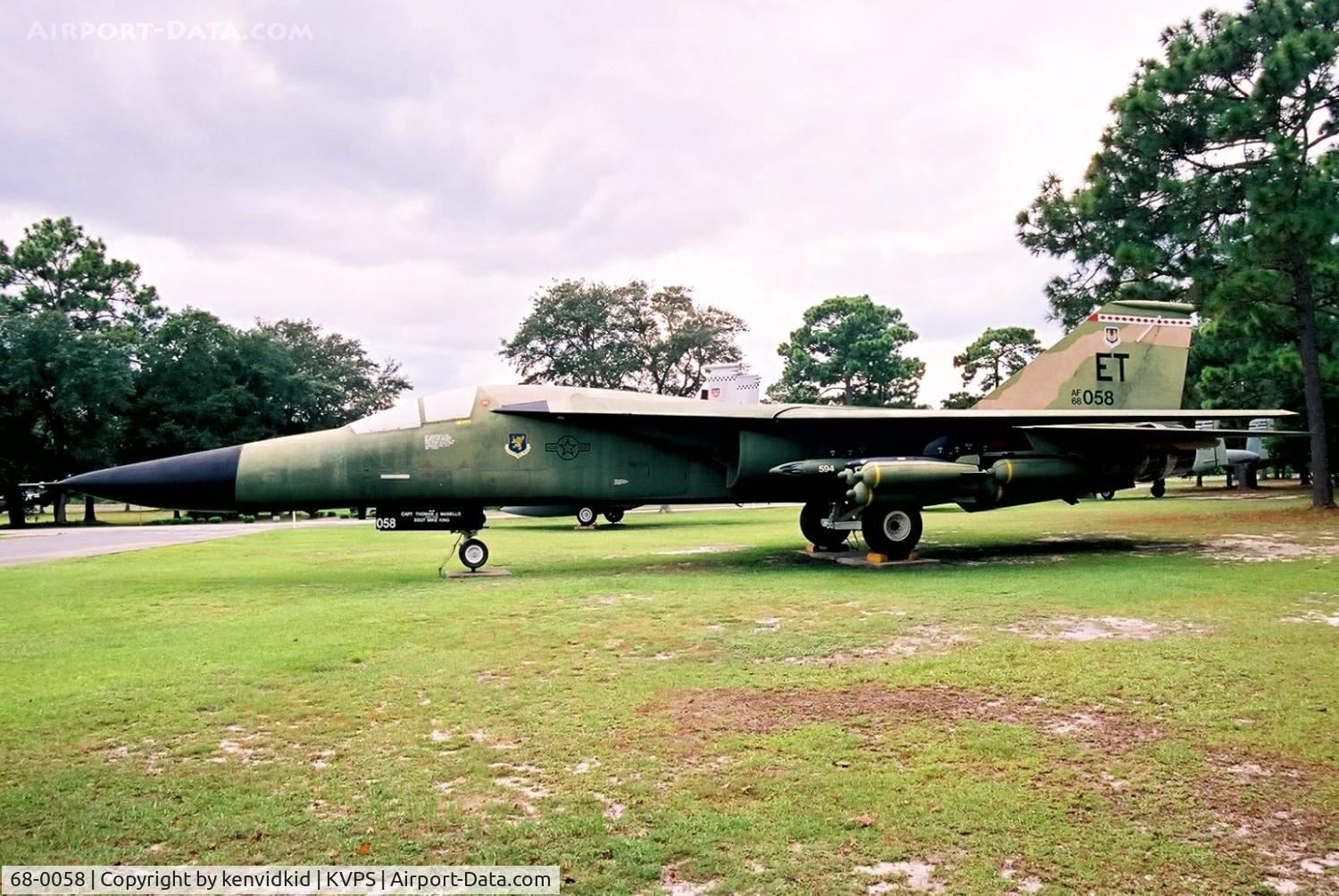 68-0058, 1968 General Dynamics F-111E Aardvark C/N A1-227, At the Eglin Memorial Air Park.