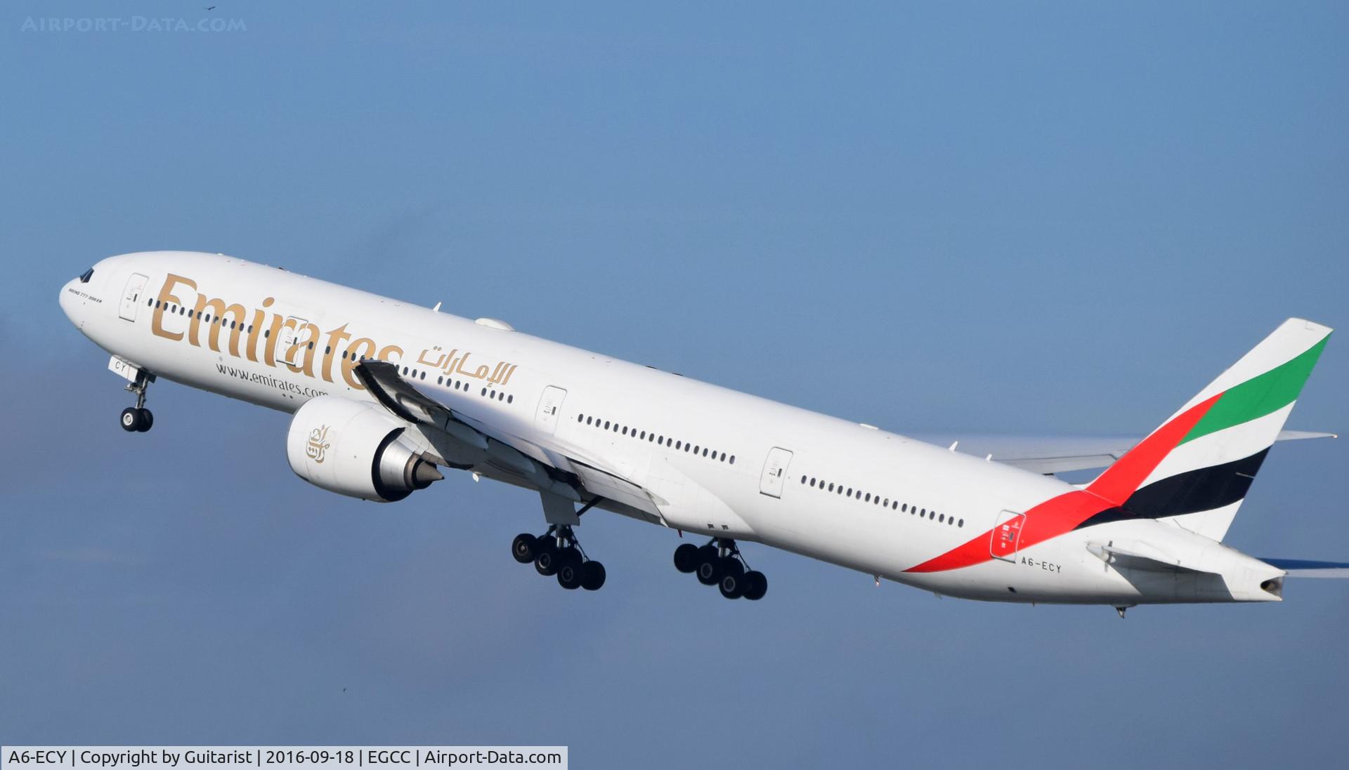 A6-ECY, 2009 Boeing 777-31H/ER C/N 35595, At Manchester