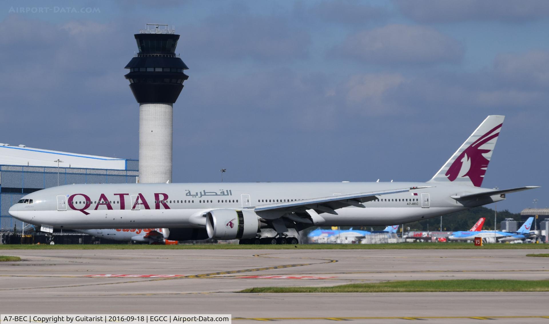 A7-BEC, 2014 Boeing 777-3DZ/ER C/N 43216, At Manchester