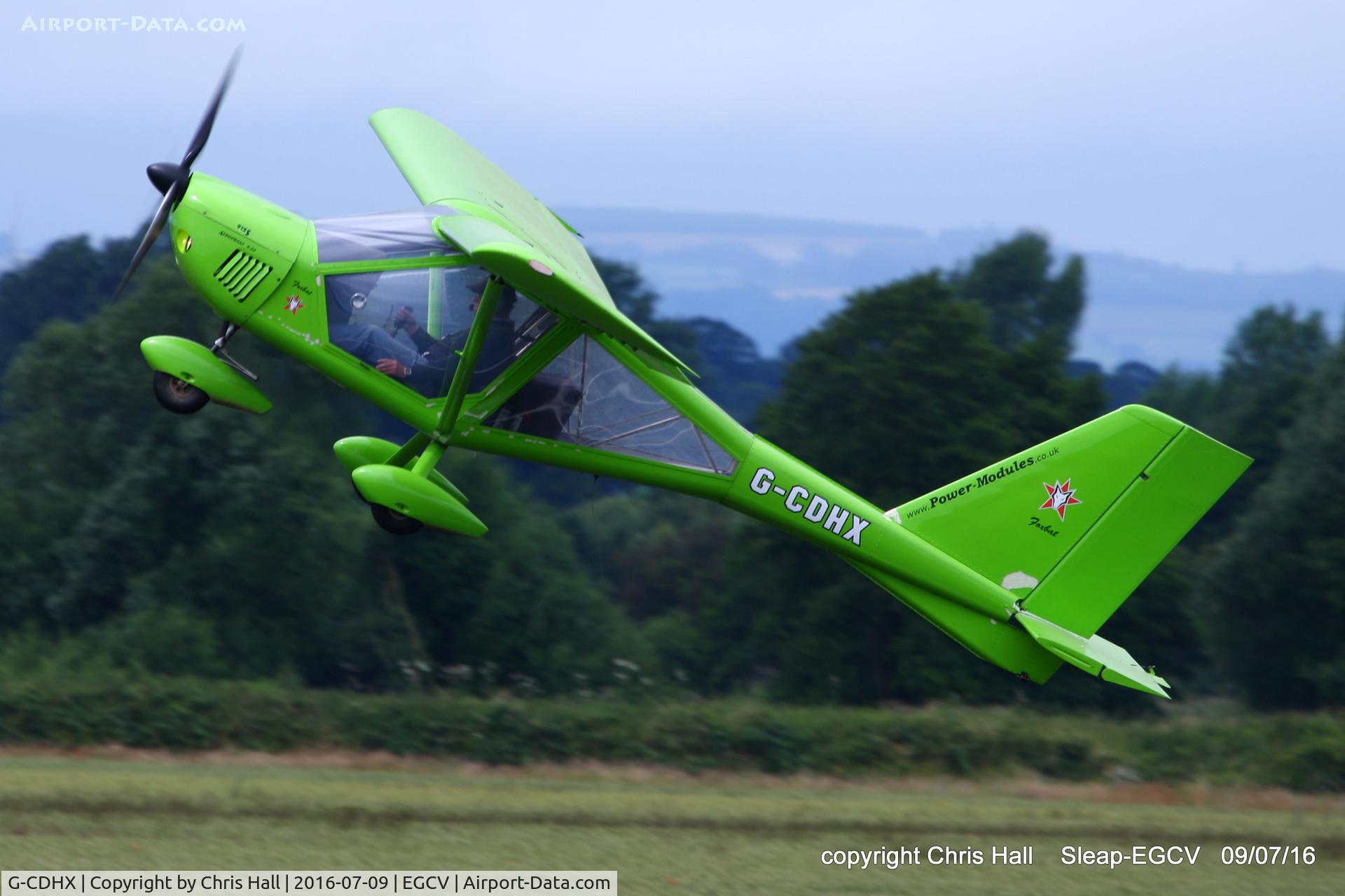 G-CDHX, 2005 Aeroprakt A-22 Foxbat C/N PFA 317-14297, departing from Sleap