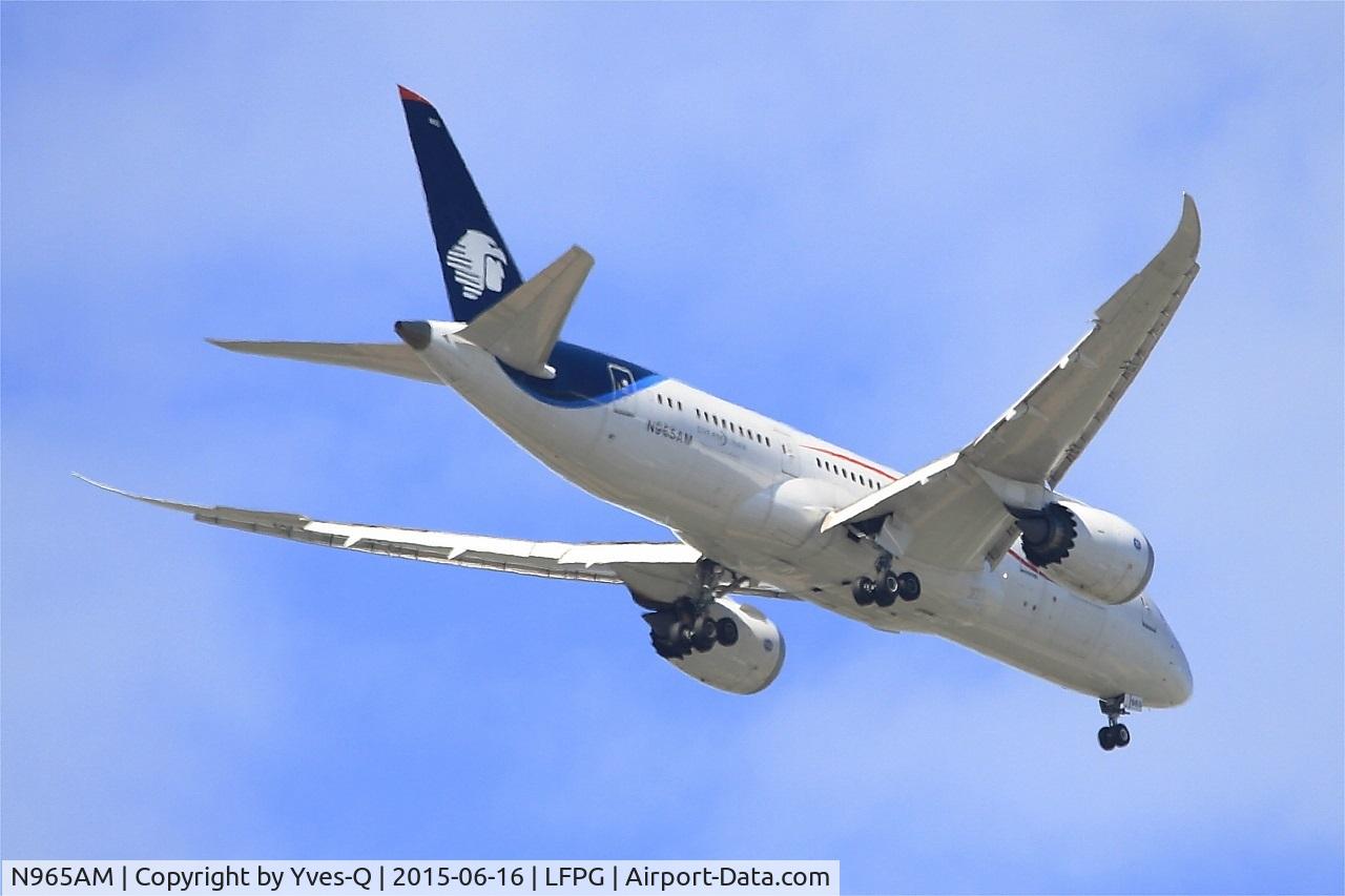 N965AM, 2013 Boeing 787-8 Dreamliner C/N 35308, Boeing 787-8 Dreamliner, On final rwy 08R, Roissy Charles De Gaulle Airport (LFPG-CDG)
