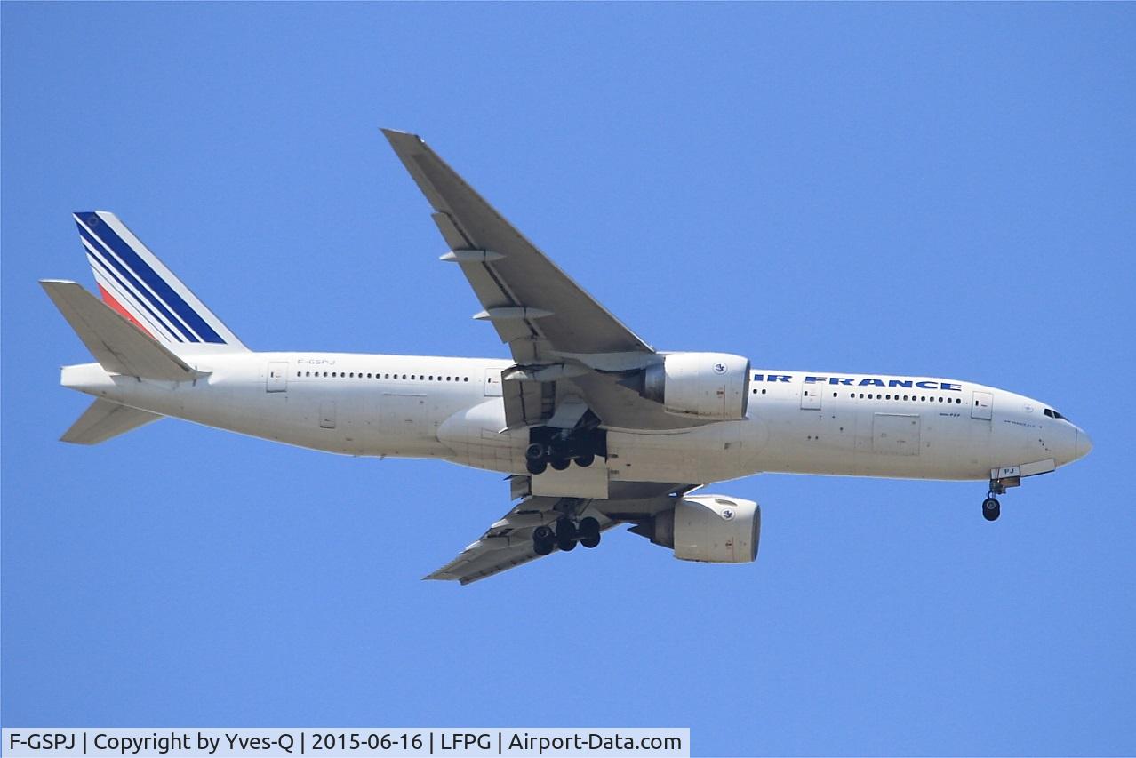 F-GSPJ, 1999 Boeing 777-228/ER C/N 29009, Boeing 777-228 (ER), Long approach rwy 08R, Roissy Charles De Gaulle Airport (LFPG-CDG)