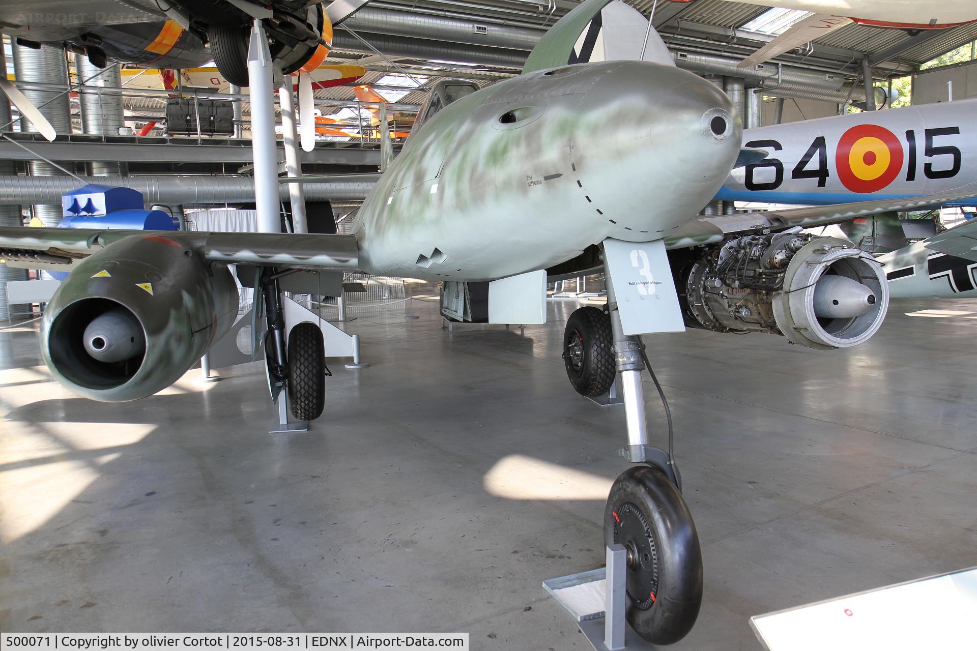 500071, 1945 Messerschmitt Me 262A-1a Schwalbe C/N 500071, Landed in Switzerland in 1945, returned to Germany in 1957. In Deutsches Museum Flugwerft Schleissheim, near Munich.