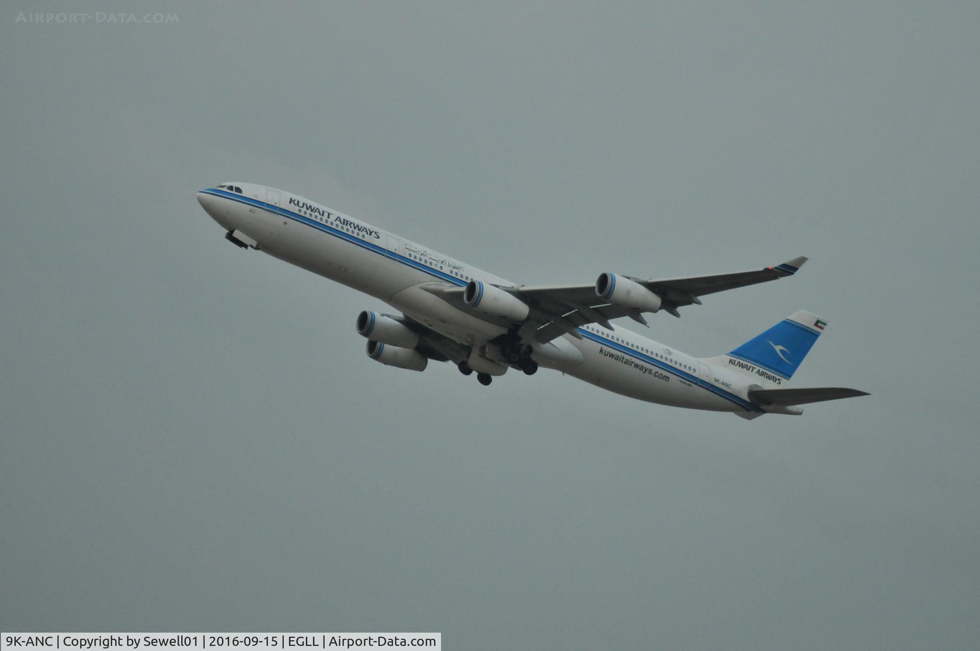 9K-ANC, 1995 Airbus A340-313 C/N 101, DEPARTING lhr