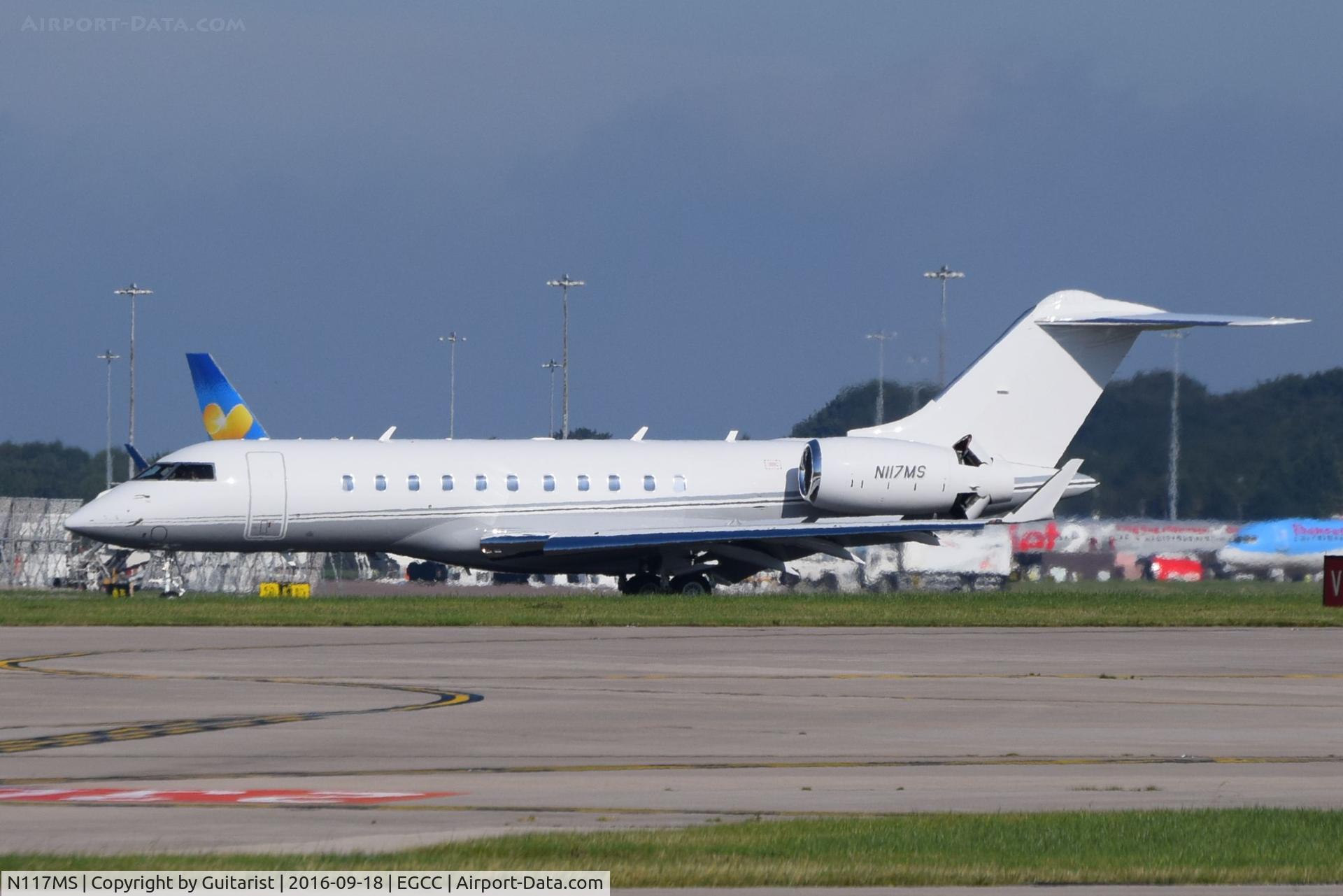 N117MS, 2010 Bombardier BD-700-1A11 Global 5000 C/N 9386, At Manchester