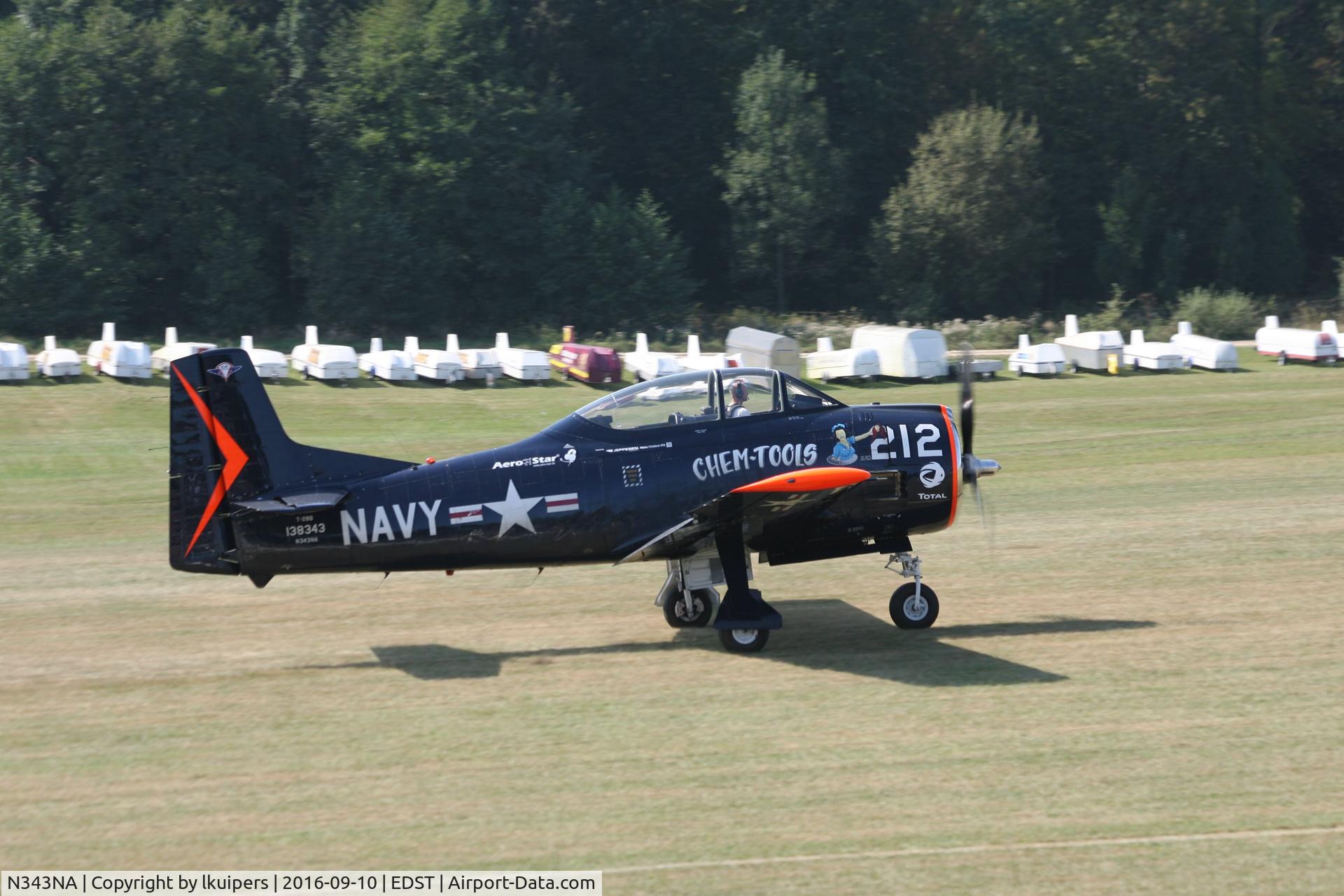 N343NA, 1955 North American T-28B Trojan C/N 200-414, This plane resides now in Germany. It was present at the 2016 Old Timer Flieger Treffen in Hahnweide