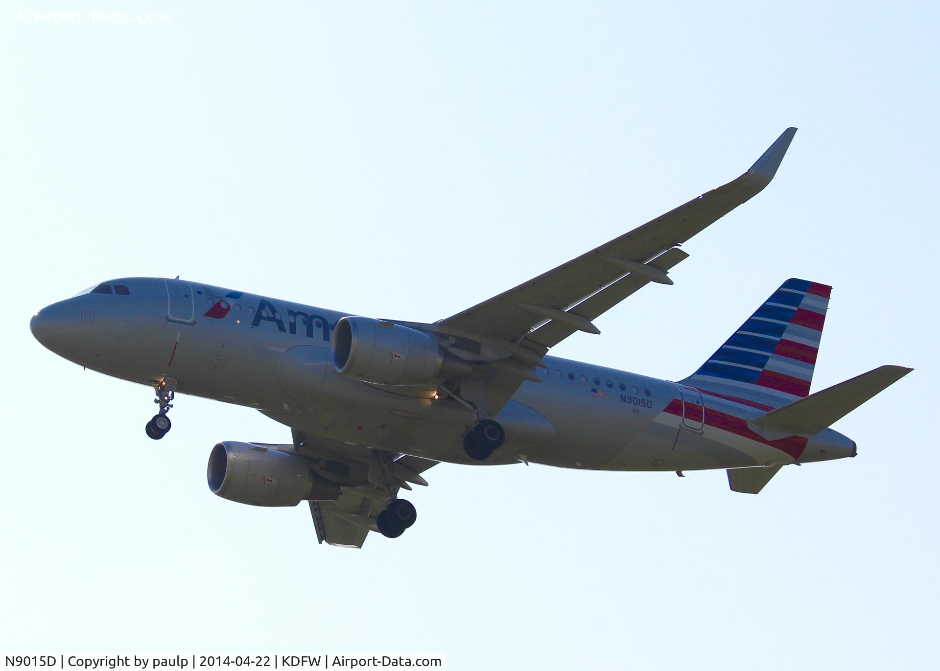 N9015D, 2013 Airbus A319-112 C/N 5327, At DFW.