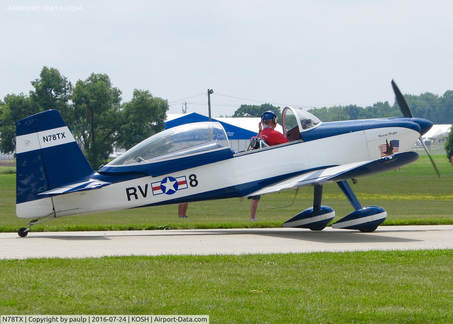 N78TX, 2001 Vans RV-8 C/N 80796, At AirVenture 2016.