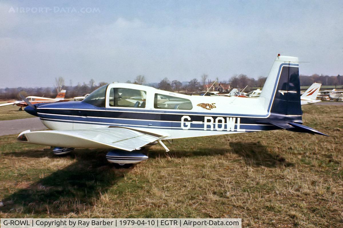 G-ROWL, 1977 Grumman American AA-5B Tiger C/N AA5B-0595, Grumman American AA-5B Tiger [AA5B-0595] Elstree~G 10/04/1979. From a slide.