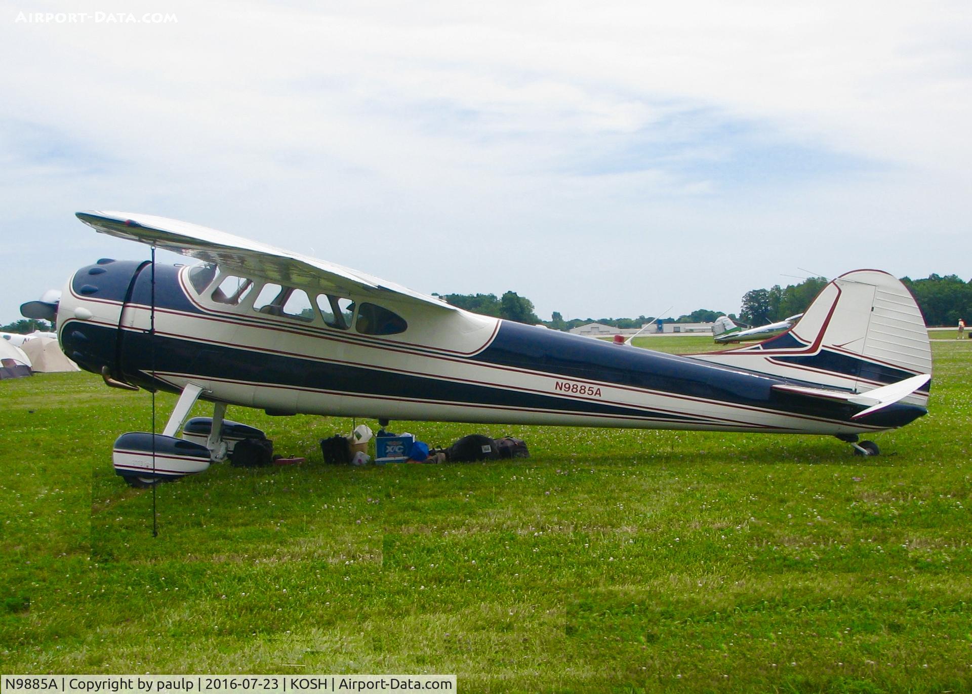 N9885A, 1950 Cessna 195B Businessliner C/N 7638, At AirVenture 2016.