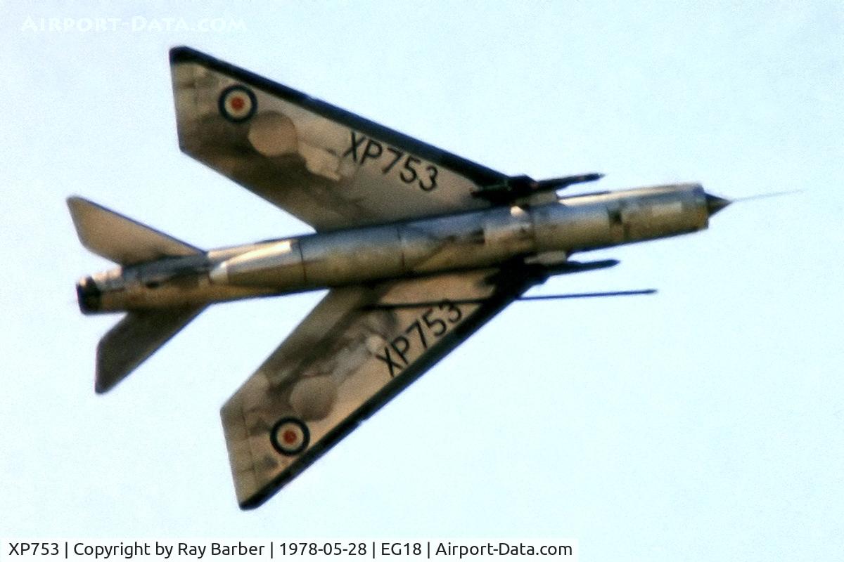 XP753, 1964 English Electric Lightning F.3 C/N 95182, English Electric Lightning F.3 [95181] (Royal Air Force) Bassingbourn~G 28/05/1978. From a slide.
