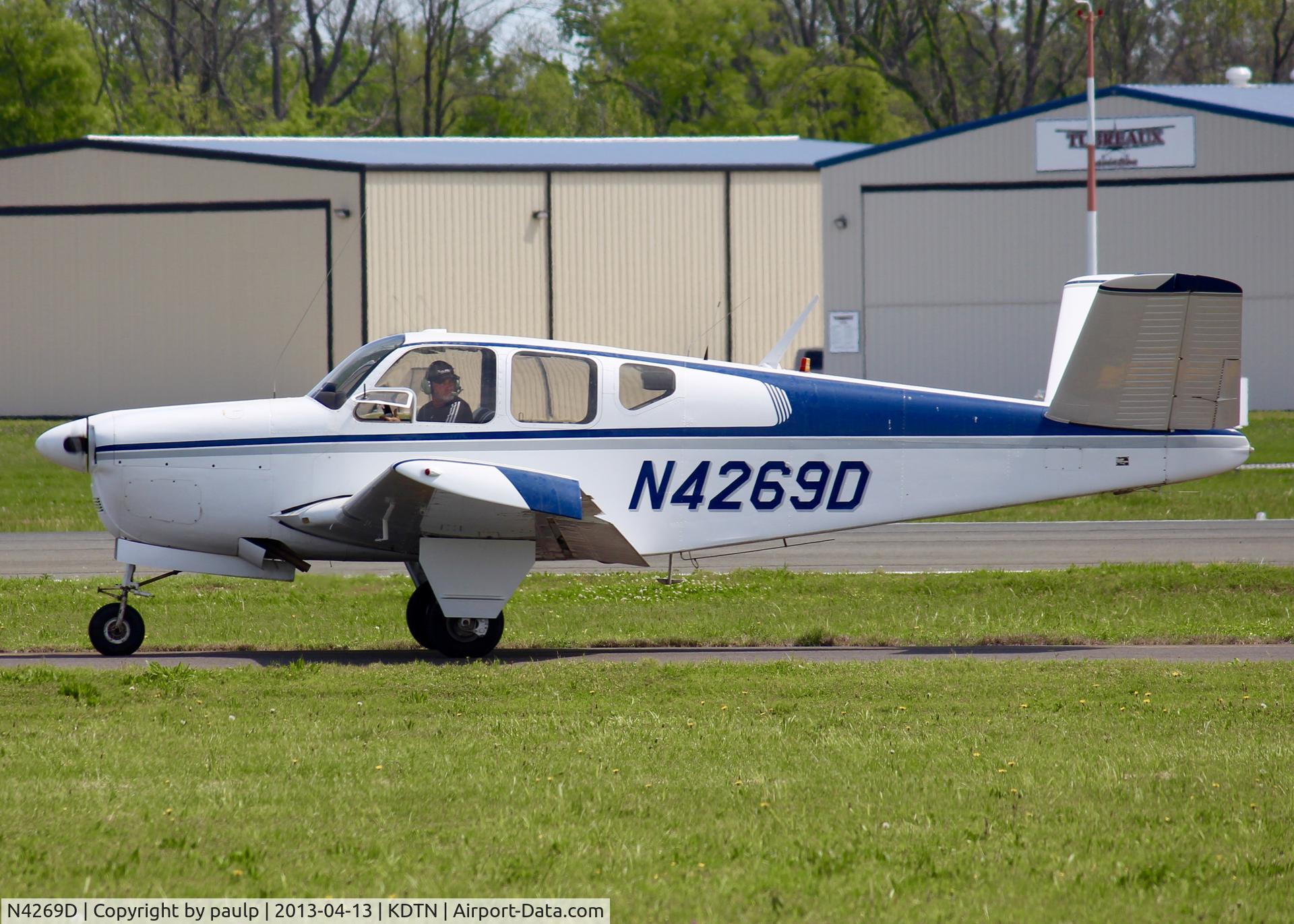N4269D, 1956 Beech G35 Bonanza C/N D-4495, At Downtown Shreveport.