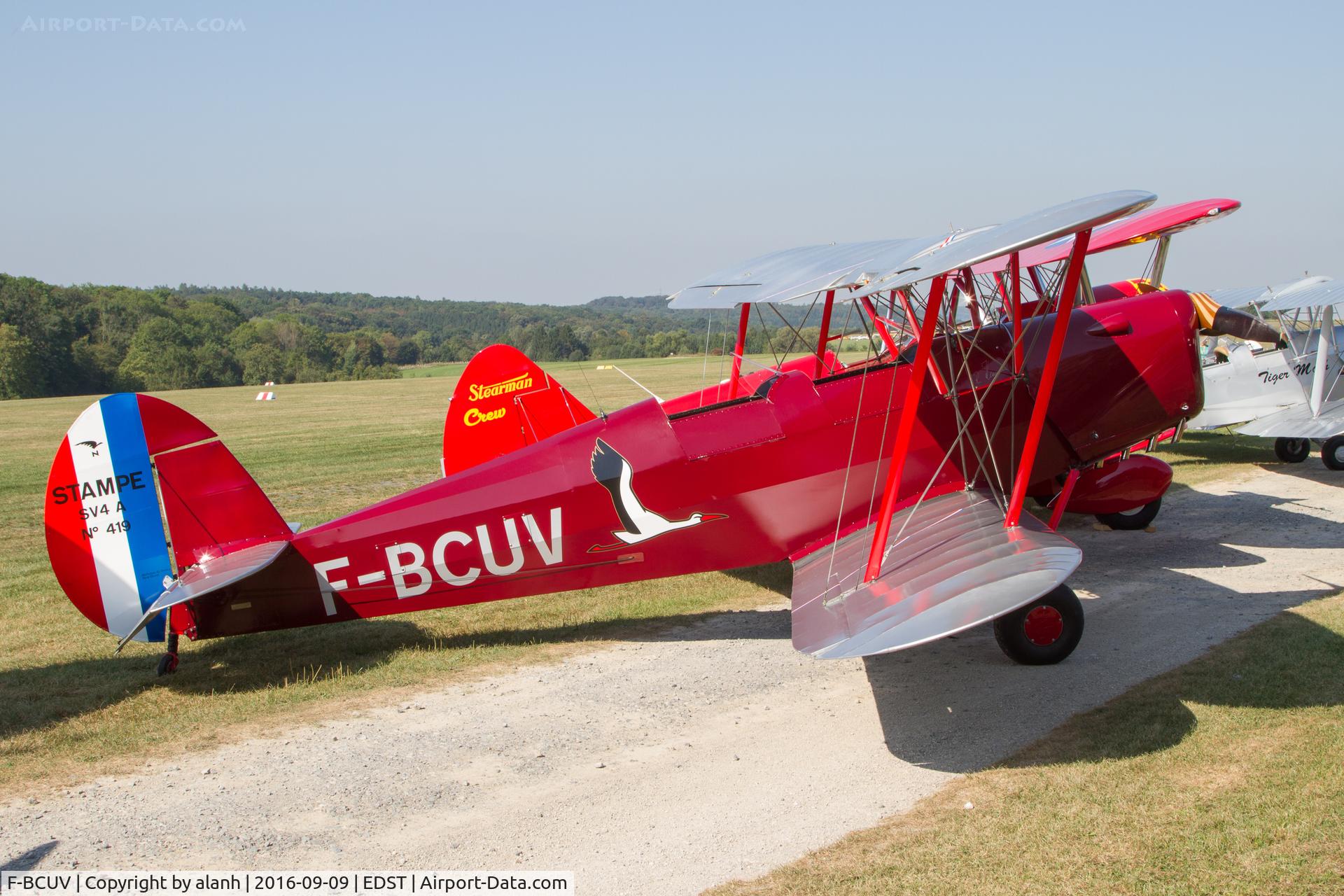 F-BCUV, 1946 Stampe-Vertongen SV-4A C/N 419, At the 2016 Hahnweide Oldtimer Fliegertreffen - what a difference the early morning sun makes!