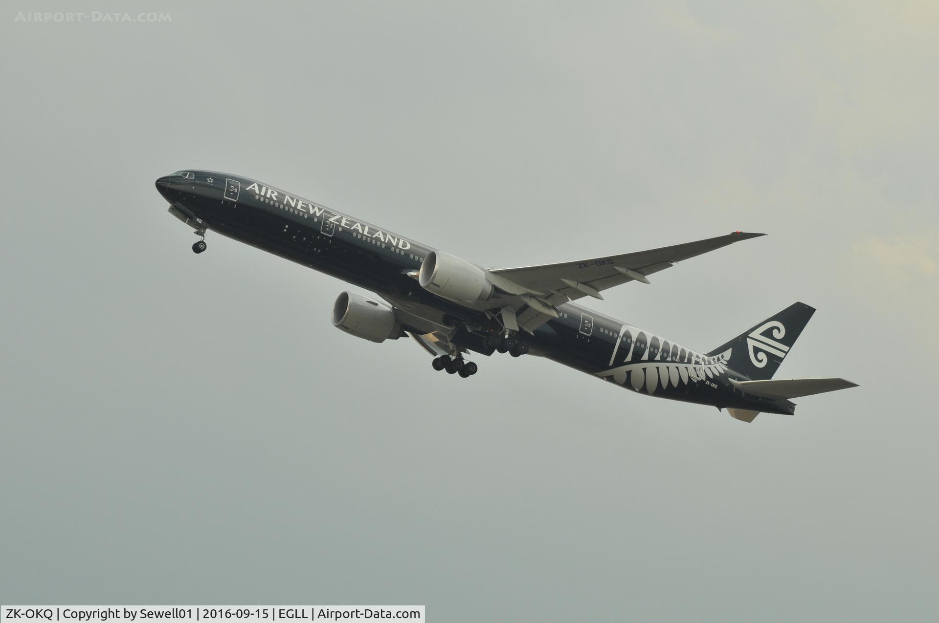 ZK-OKQ, 2011 Boeing 777-306/ER C/N 40689, DEPARTING LHR