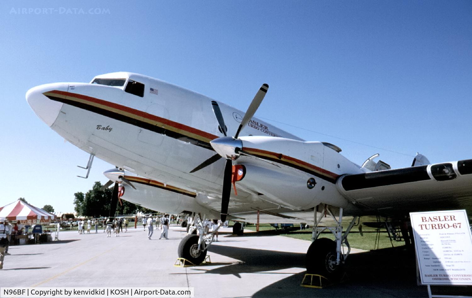 N96BF, 1944 Douglas DC3C C/N 13321, At Air Adventure 1993 Oshkosh.