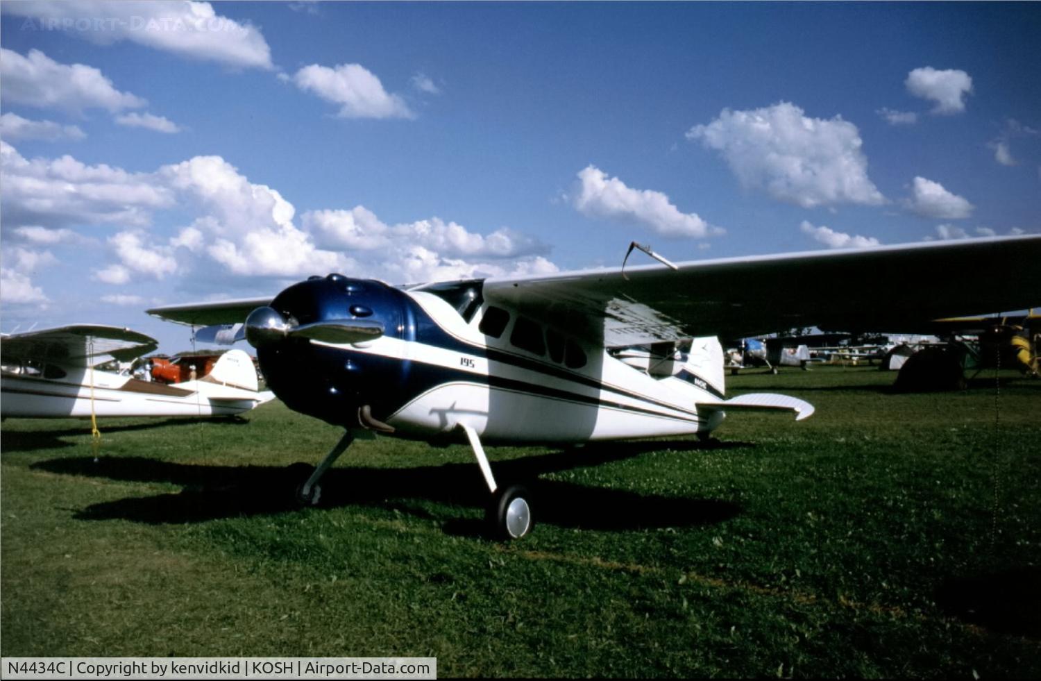N4434C, 1953 Cessna 195A C/N 16019, At Air Adventure 1993 Oshkosh.