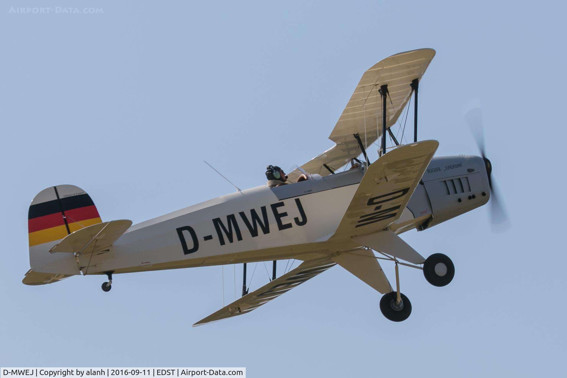 D-MWEJ, 2015 B & F Technik FK-131 Jungmann C/N Not found D-MWEJ, Departing the 2016 Hahnweide Oldtimer Fliegertreffen