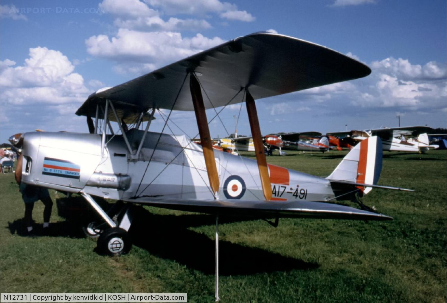 N12731, 1942 De Havilland Australia DH-82A Tiger Moth C/N DHA914, At Air Adventure 1993 Oshkosh.