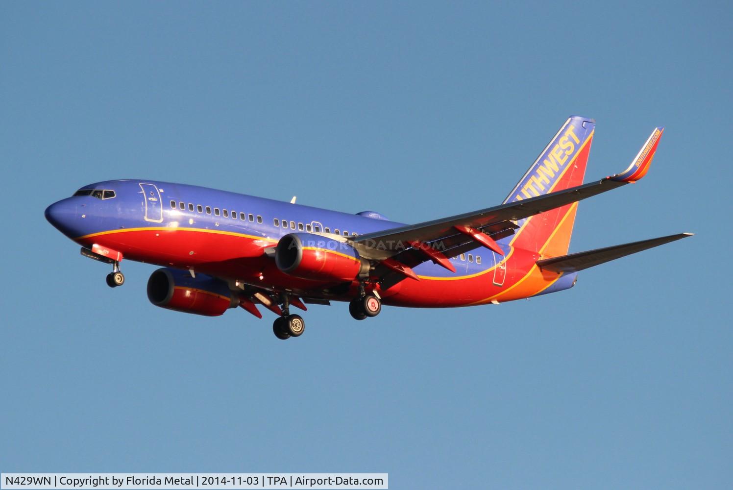 N429WN, 2002 Boeing 737-7H4 C/N 33658, Southwest