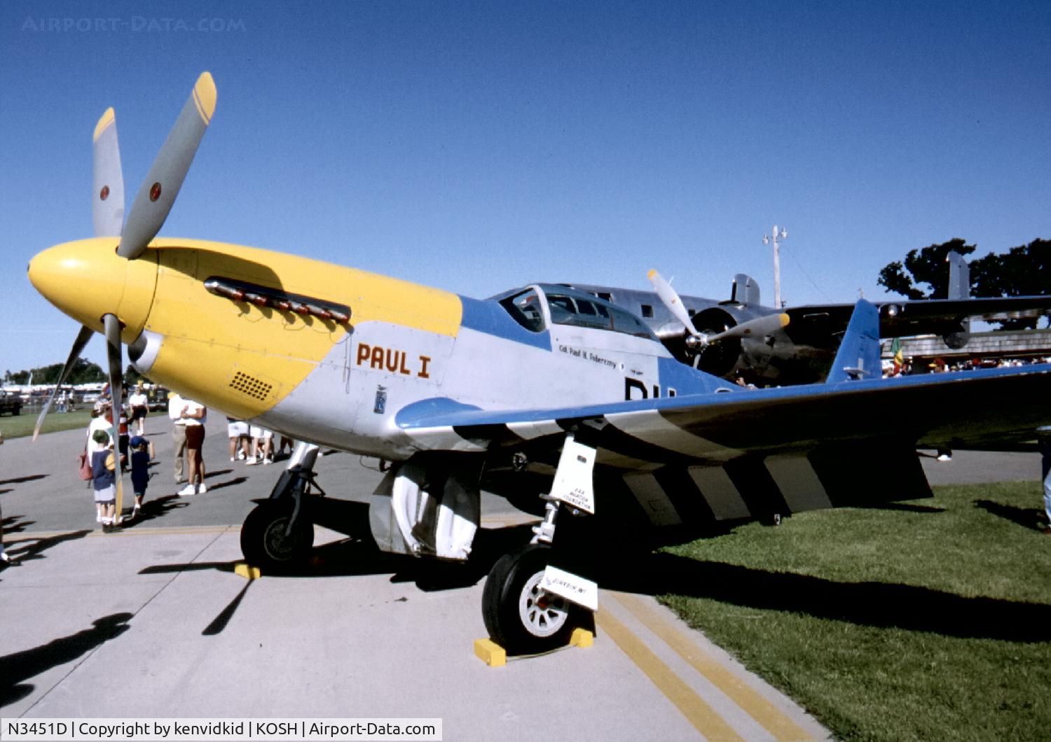 N3451D, 1944 North American F-51D Mustang C/N 122-41547, At Air Adventure 1993 Oshkosh.