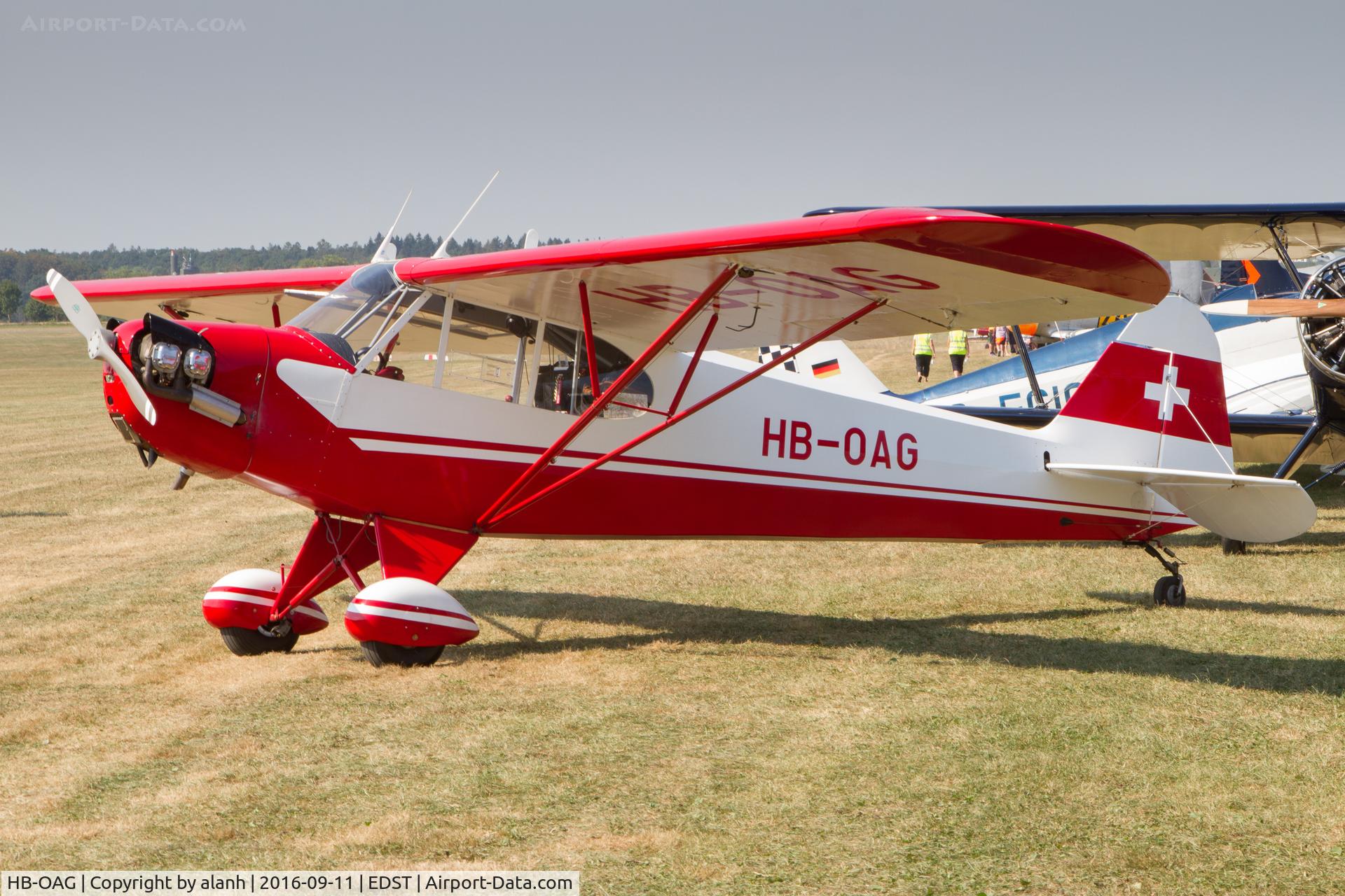 HB-OAG, 1944 Piper L-4J Grasshopper (J3C-65D) C/N 12897, On the flightline at the 2016 Hahnweide Oldtimer Fliegertreffen
