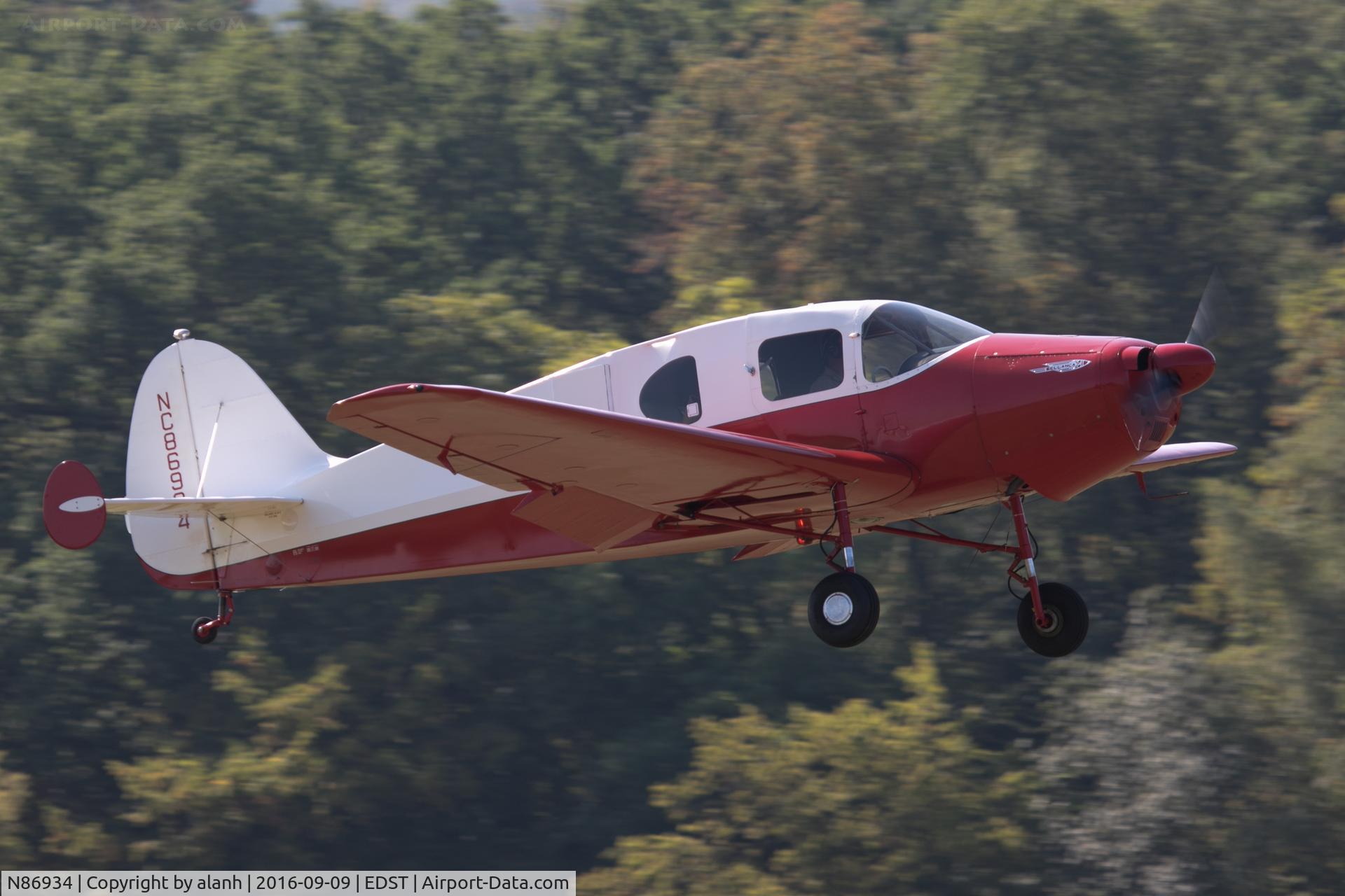N86934, 1946 Bellanca 14-13-2 Cruisair Senior C/N 1296, Landing at the 2016 Hahnweide Oldtimer Fliegertreffen