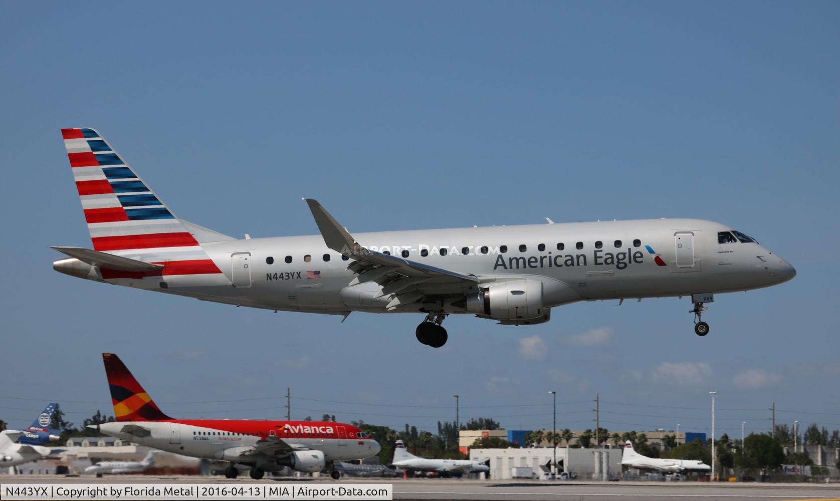 N443YX, 2015 Embraer 175LR (ERJ-170-200LR) C/N 17000447, American Eagle
