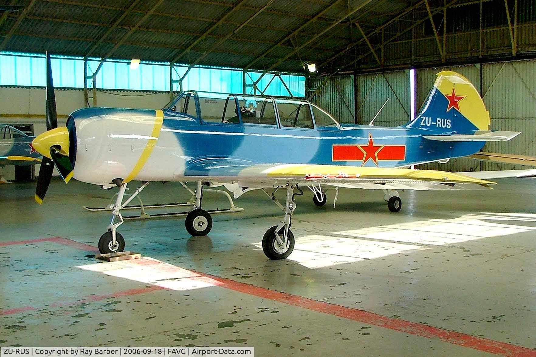 ZU-RUS, 1989 Bacau Yak-52 C/N 8910004, Yakovlev Yak-52 [8910004] Durban-Virginia~ZS 18/09/2006