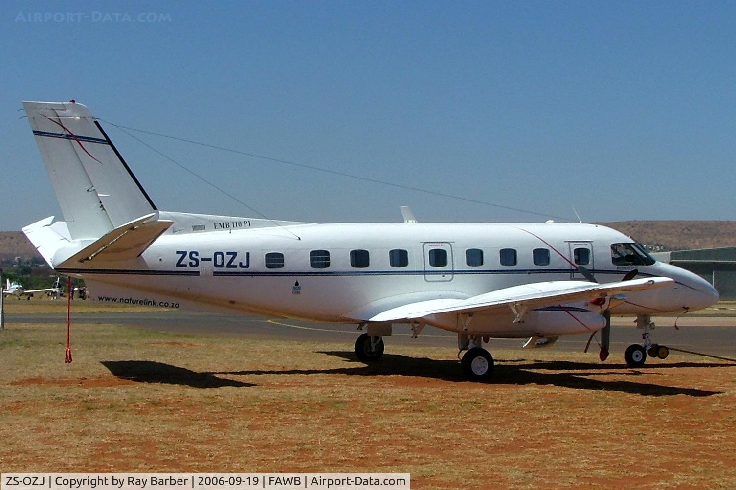 ZS-OZJ, 1983 Embraer EMB-110P1A Bandeirante C/N 110439, Embraer EMB-110P1A Bandeirante [110439] (Naturelink Charter) Pretoria-Wonderboom~ZS 19/09/2006