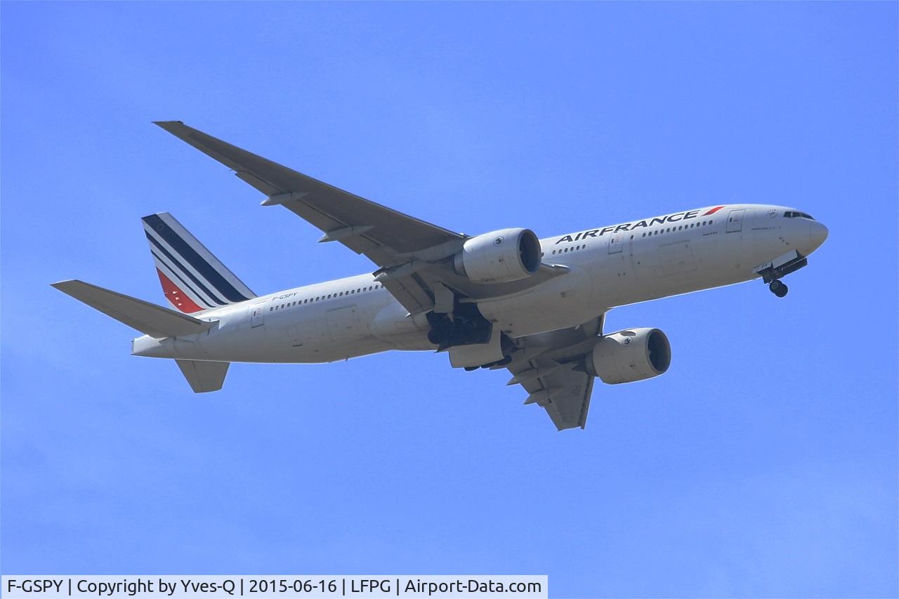 F-GSPY, 2002 Boeing 777-228/ER C/N 32305, Boeing 777-228 (ER), Long approach rwy 08R, Roissy Charles De Gaulle Airport (LFPG-CDG)