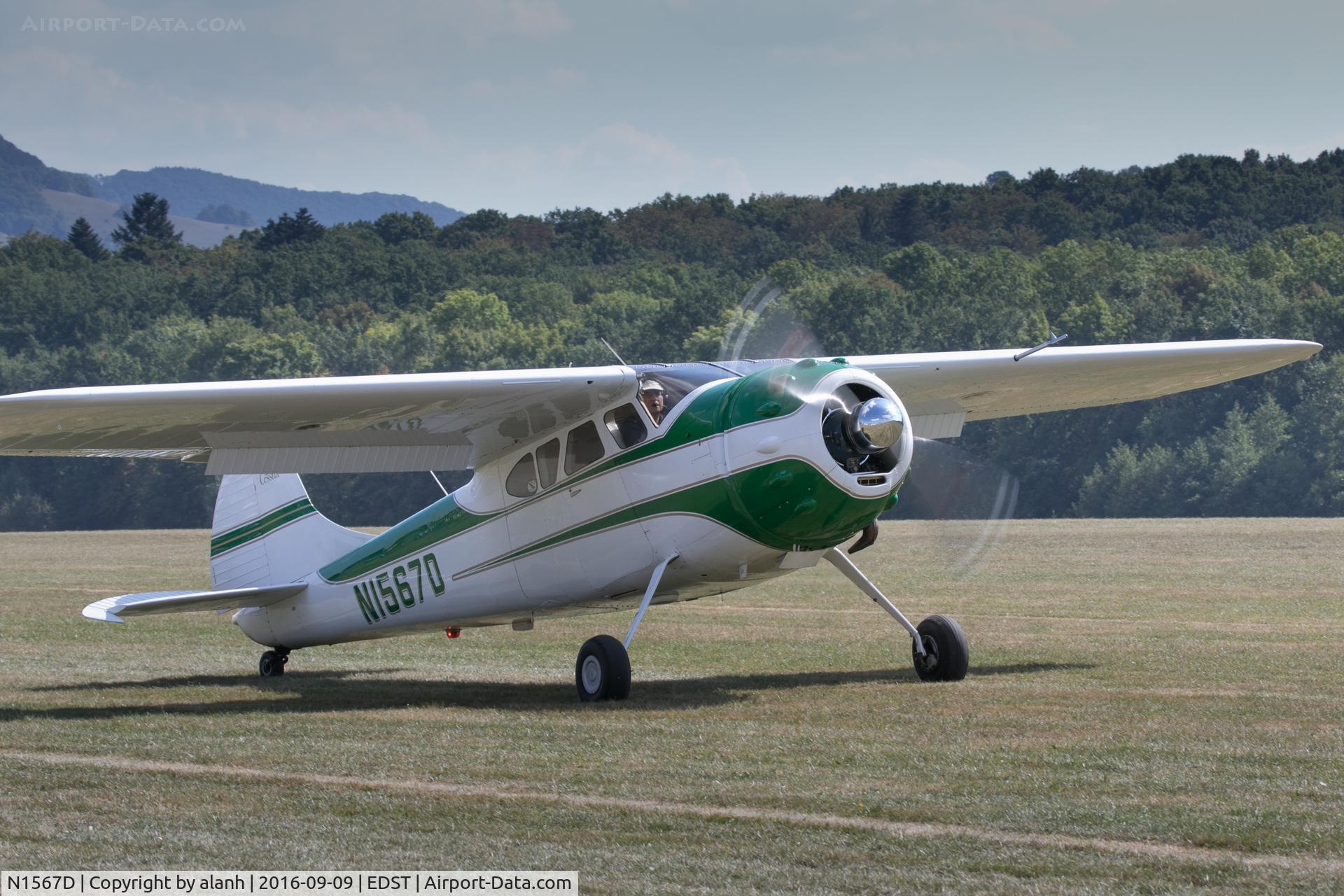 N1567D, 1952 Cessna 195A C/N 7789, Taxying at the 2016 Hahnweide Oldtimer Fliegertreffen