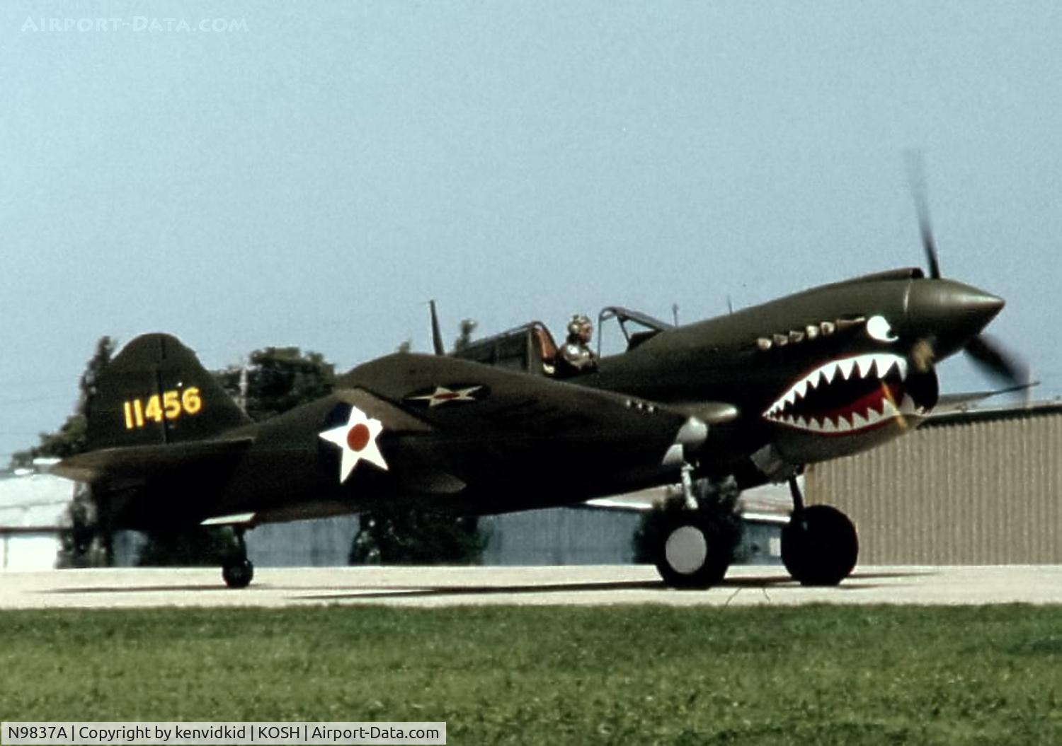 N9837A, 1944 Curtiss P-40N Warhawk C/N 33108, At Air Adventure 1993 Oshkosh.