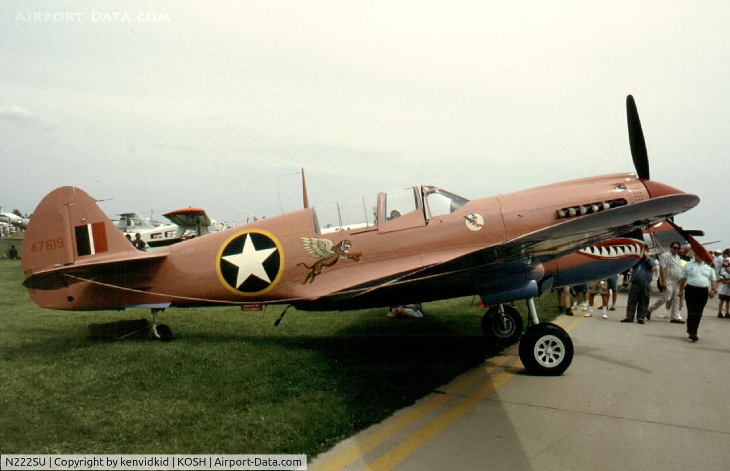 N222SU, 1944 Curtiss P-40N Warhawk C/N 33359, At Air Adventure 1993 Oshkosh.