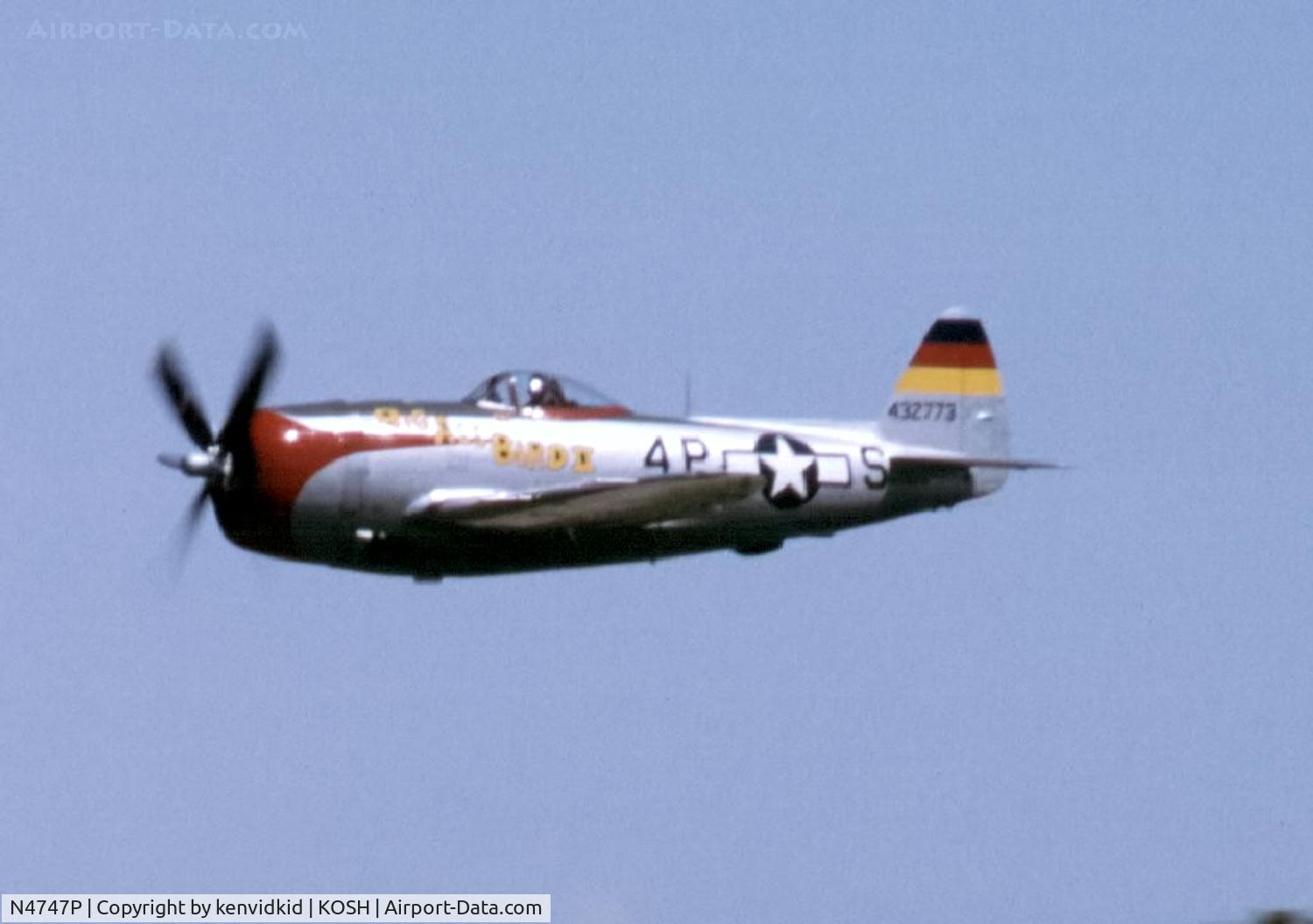 N4747P, 1945 Republic P-47D-40-RA Thunderbolt C/N 44-90368, At Air Adventure 1993 Oshkosh.