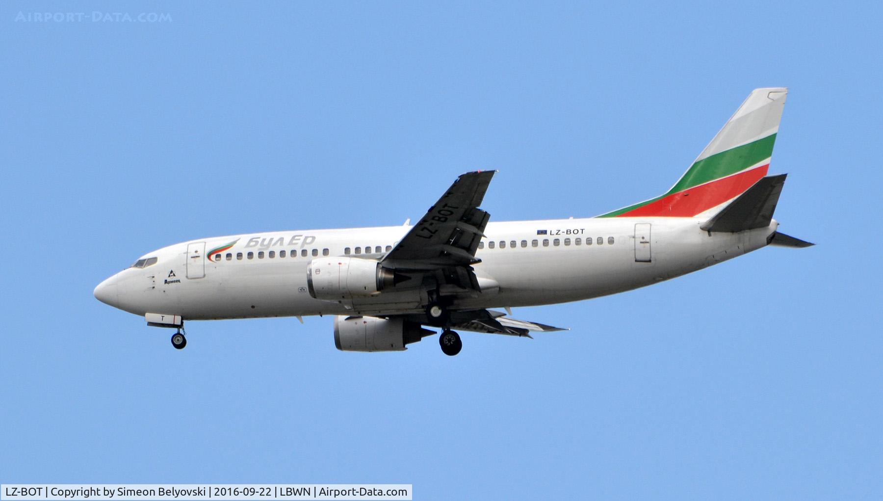 LZ-BOT, 1990 Boeing 737-322 C/N 24665, Landing at Varna Airport flight from Tel Aviv