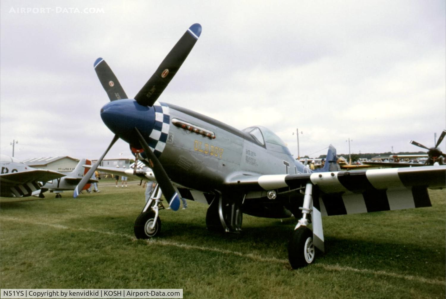 N51YS, 1945 North American P-51D Mustang C/N 122-39285, At Air Adventure 1993 Oshkosh.