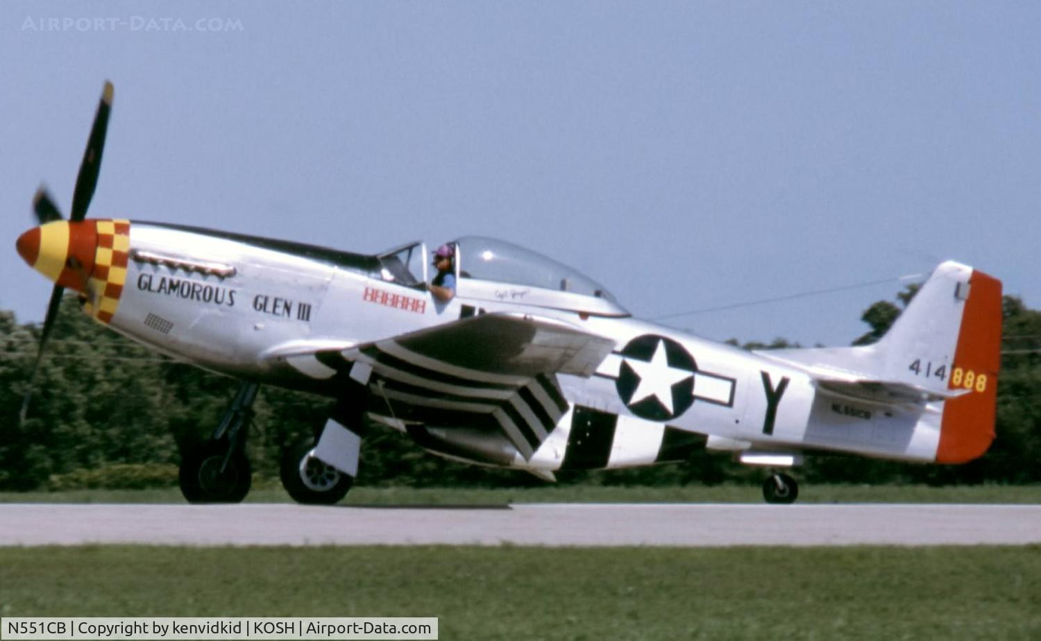 N551CB, 1945 North American P-51D Mustang C/N 124-48134, At Air Adventure 1993 Oshkosh.