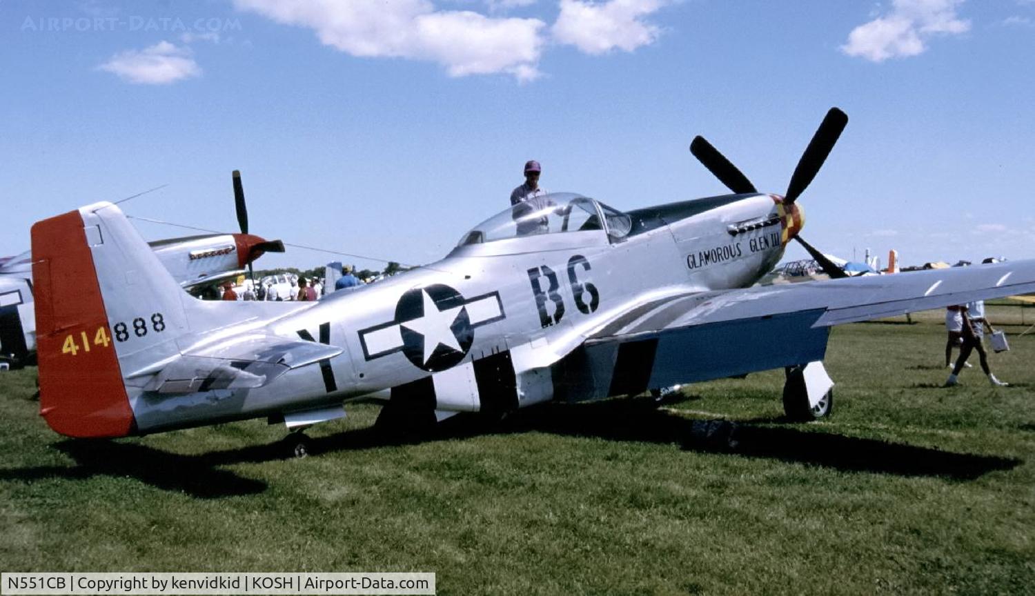 N551CB, 1945 North American P-51D Mustang C/N 124-48134, At Air Adventure 1993 Oshkosh.