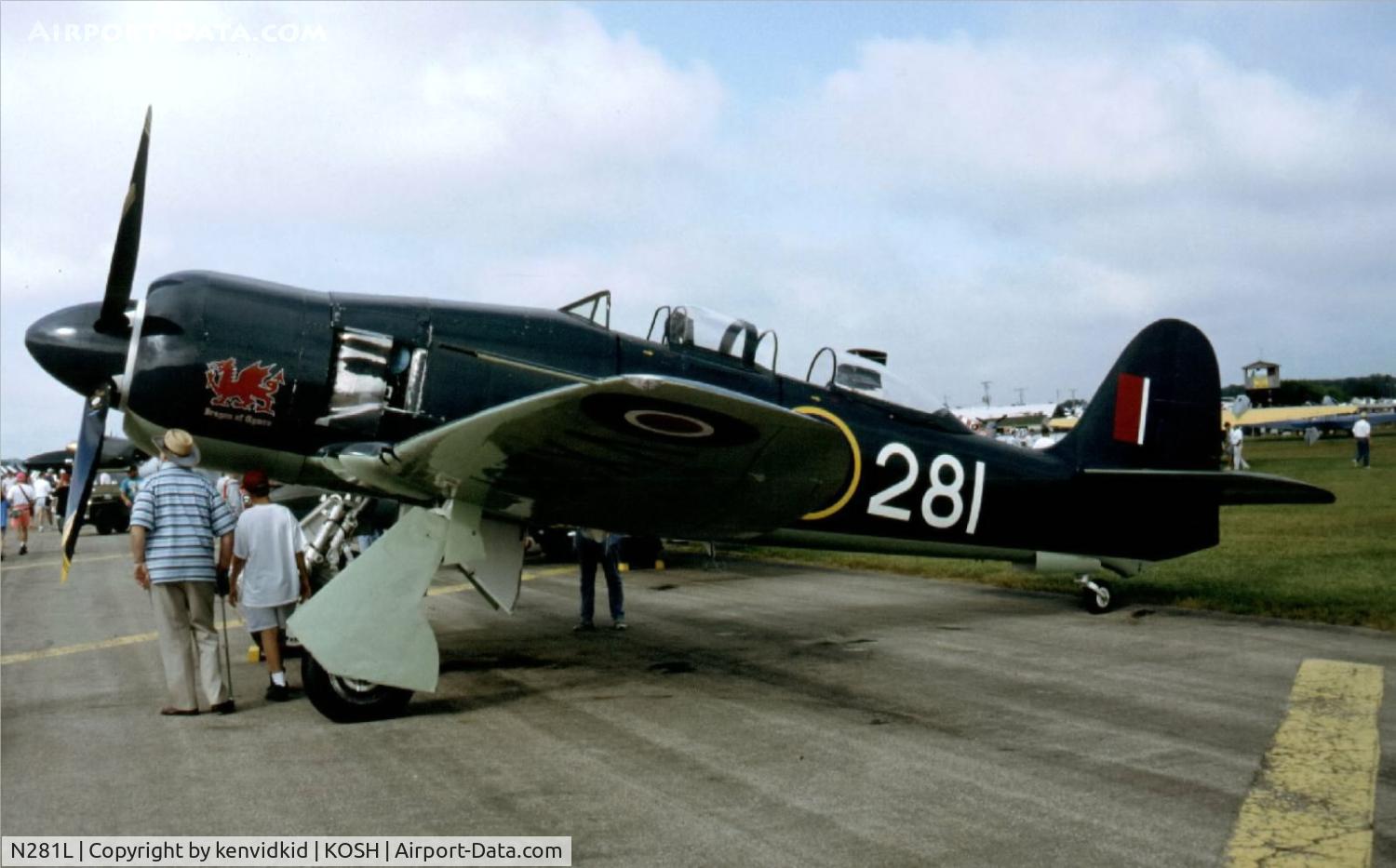 N281L, 1949 Hawker Sea Fury T.20 C/N ES.3615, At Air Adventure 1993 Oshkosh.