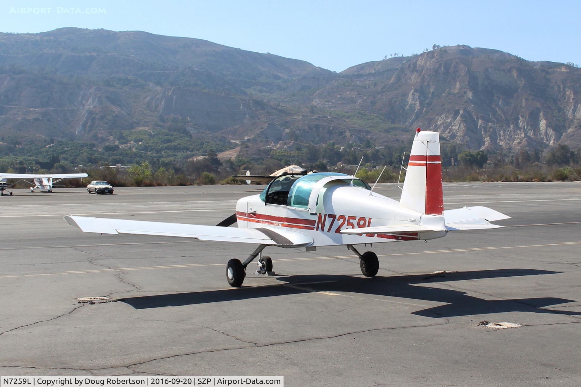 N7259L, 1972 American Aviation AA-1A Trainer C/N AA1A-0459, 1972 American Aviation AA-1A TRAINER, Lycoming O-235-C2C 108 HP