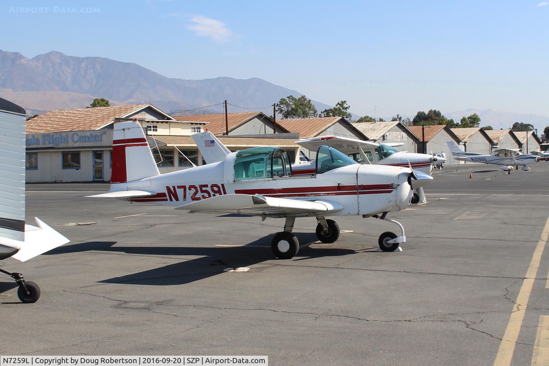 N7259L, 1972 American Aviation AA-1A Trainer C/N AA1A-0459, 1972 American Aviation AA-1A TRAINER, Lycoming O-235-C2C 108 Hp