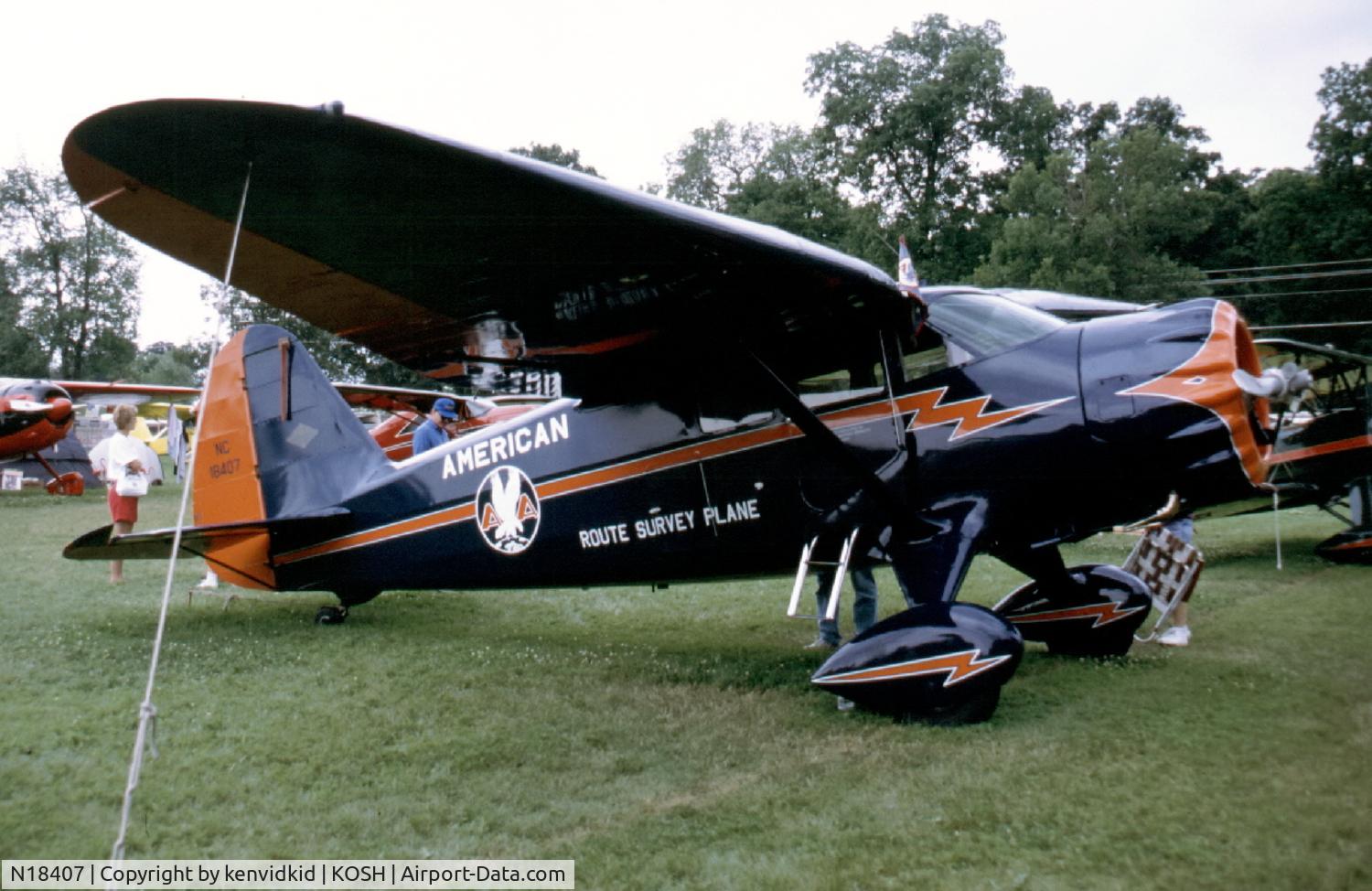 N18407, 1937 Stinson SR-9C Reliant C/N 5313, At Air Adventure 1993 Oshkosh.